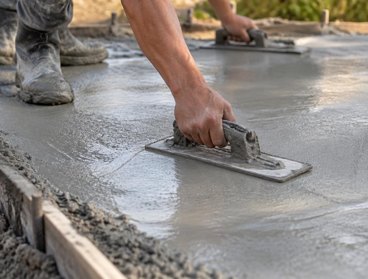 Illustrative concrete finishing work